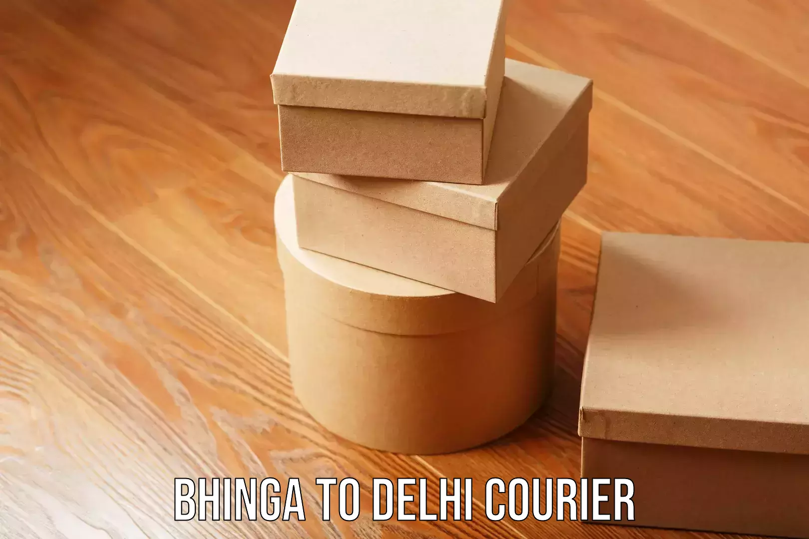 Next-day freight services Bhinga to Delhi