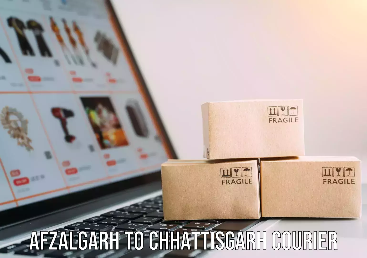 Customized delivery options Afzalgarh to Bijapur Chhattisgarh