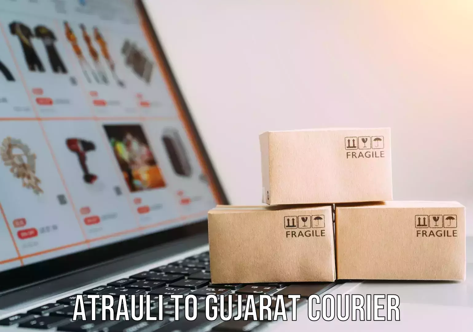 Fast parcel dispatch Atrauli to Gujarat