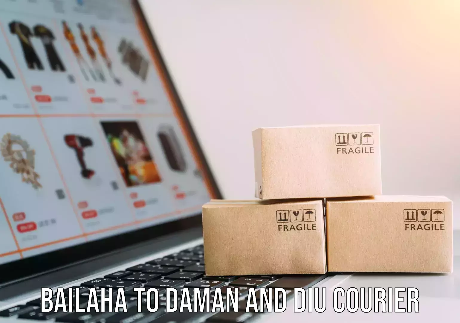 Advanced logistics management Bailaha to Daman and Diu
