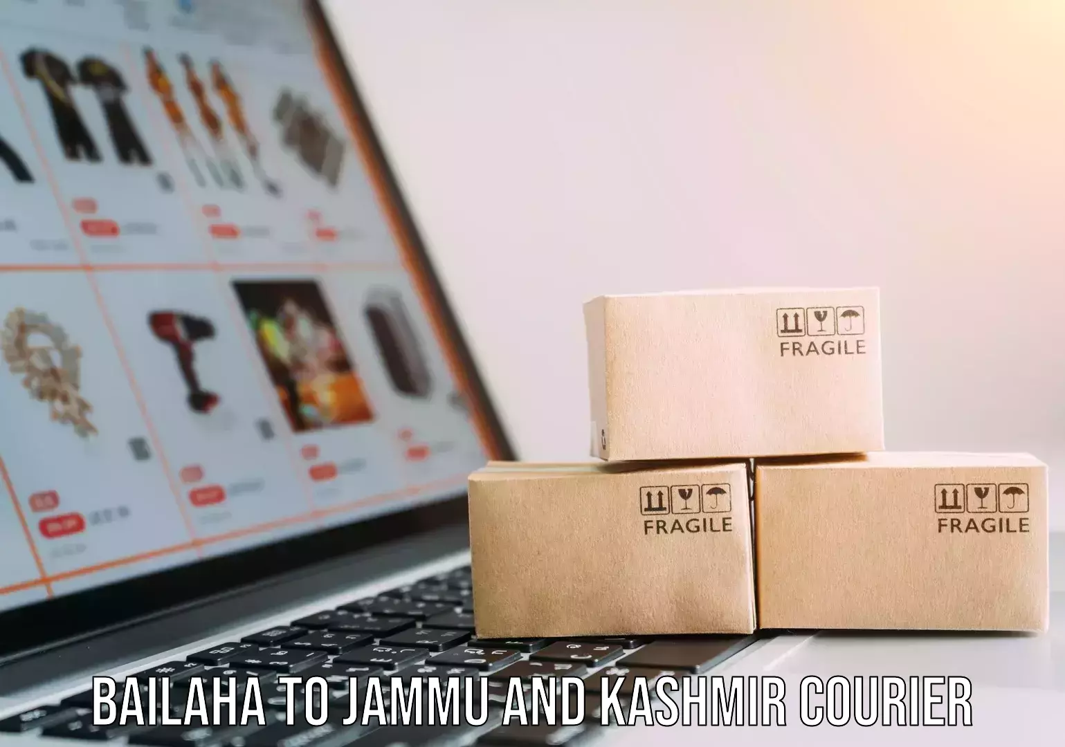 Advanced shipping network Bailaha to Jammu and Kashmir