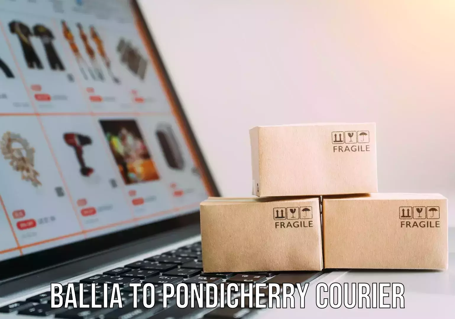 Courier rate comparison Ballia to Pondicherry