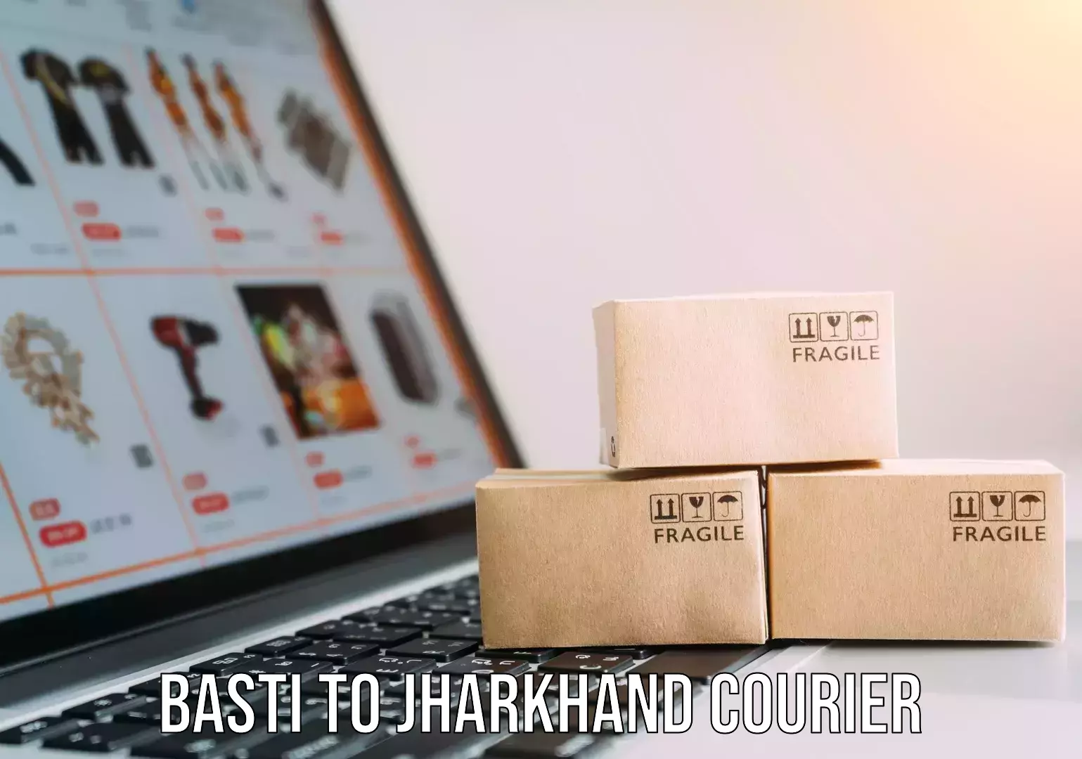 24-hour courier service in Basti to Jharkhand