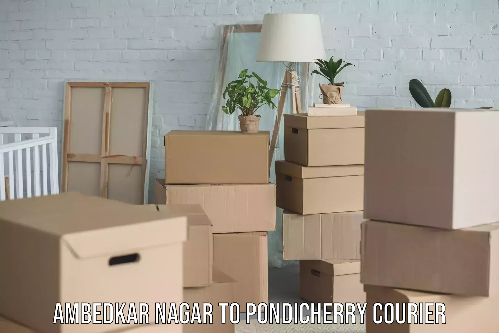 24-hour courier service Ambedkar Nagar to Pondicherry