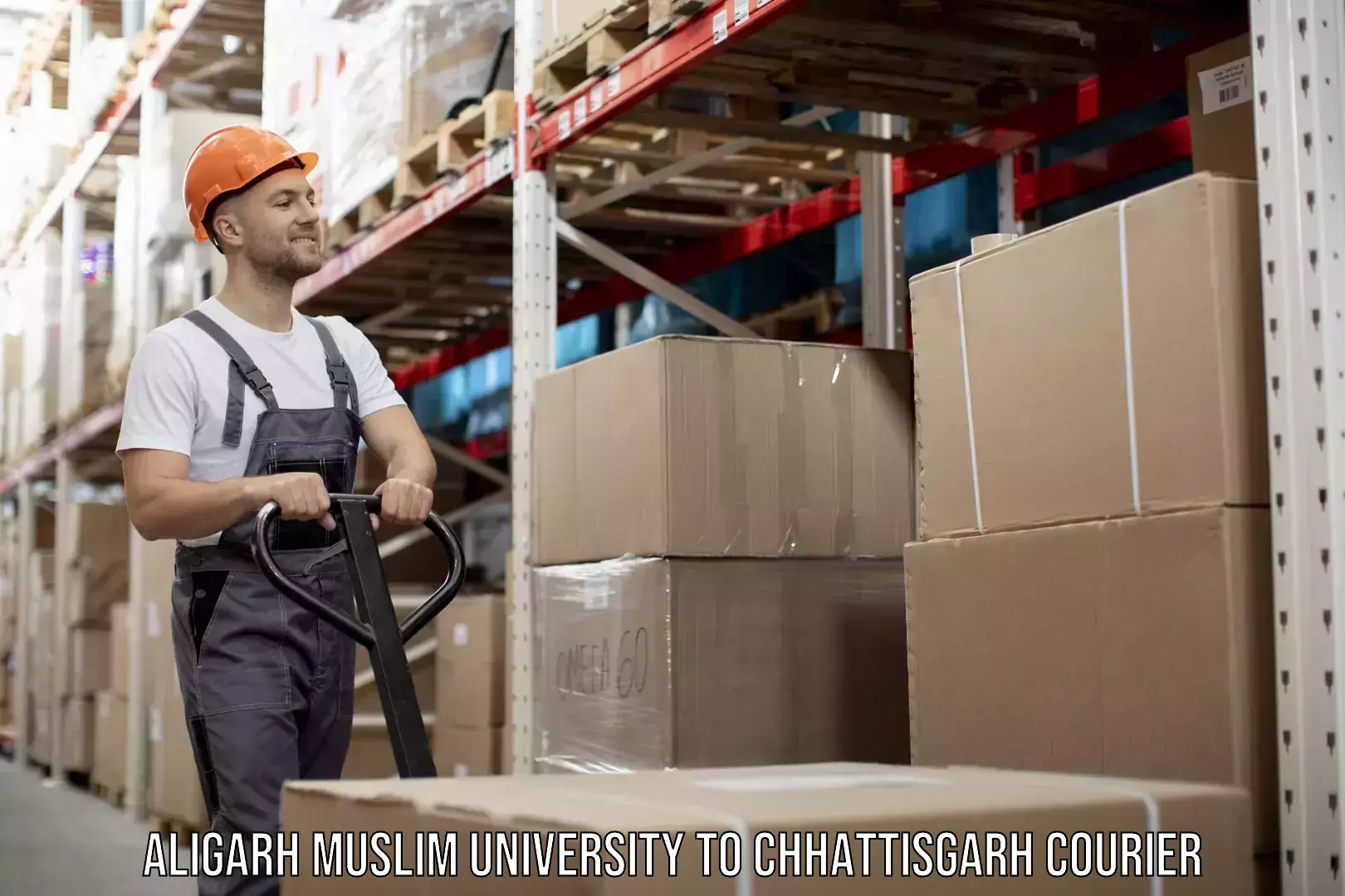 Cargo courier service Aligarh Muslim University to Chhattisgarh