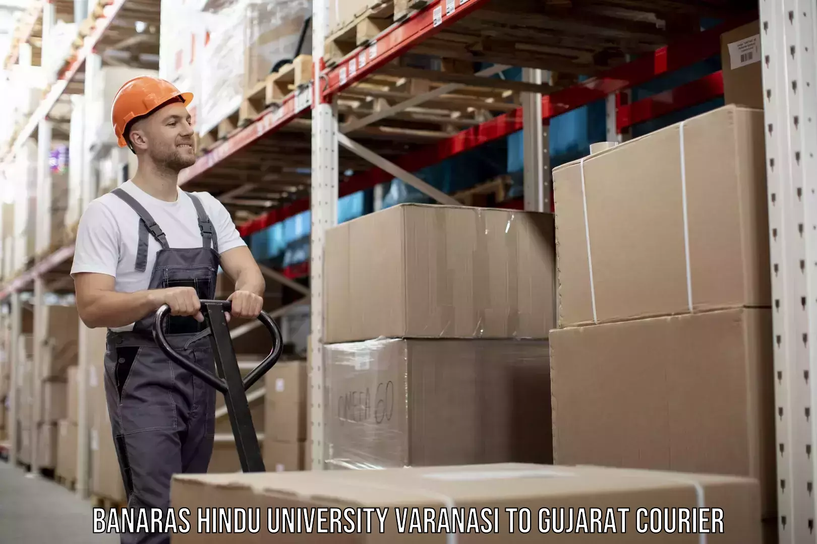 High-capacity parcel service in Banaras Hindu University Varanasi to Gujarat