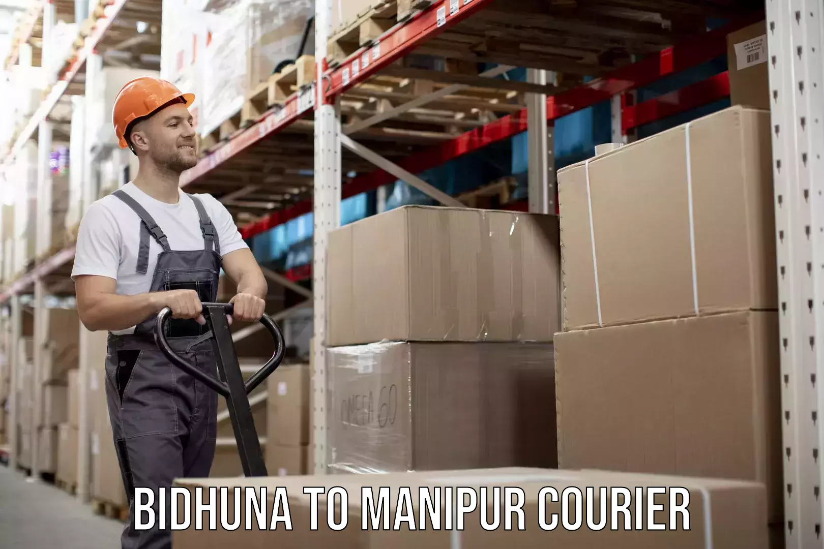 Smart parcel tracking in Bidhuna to Manipur