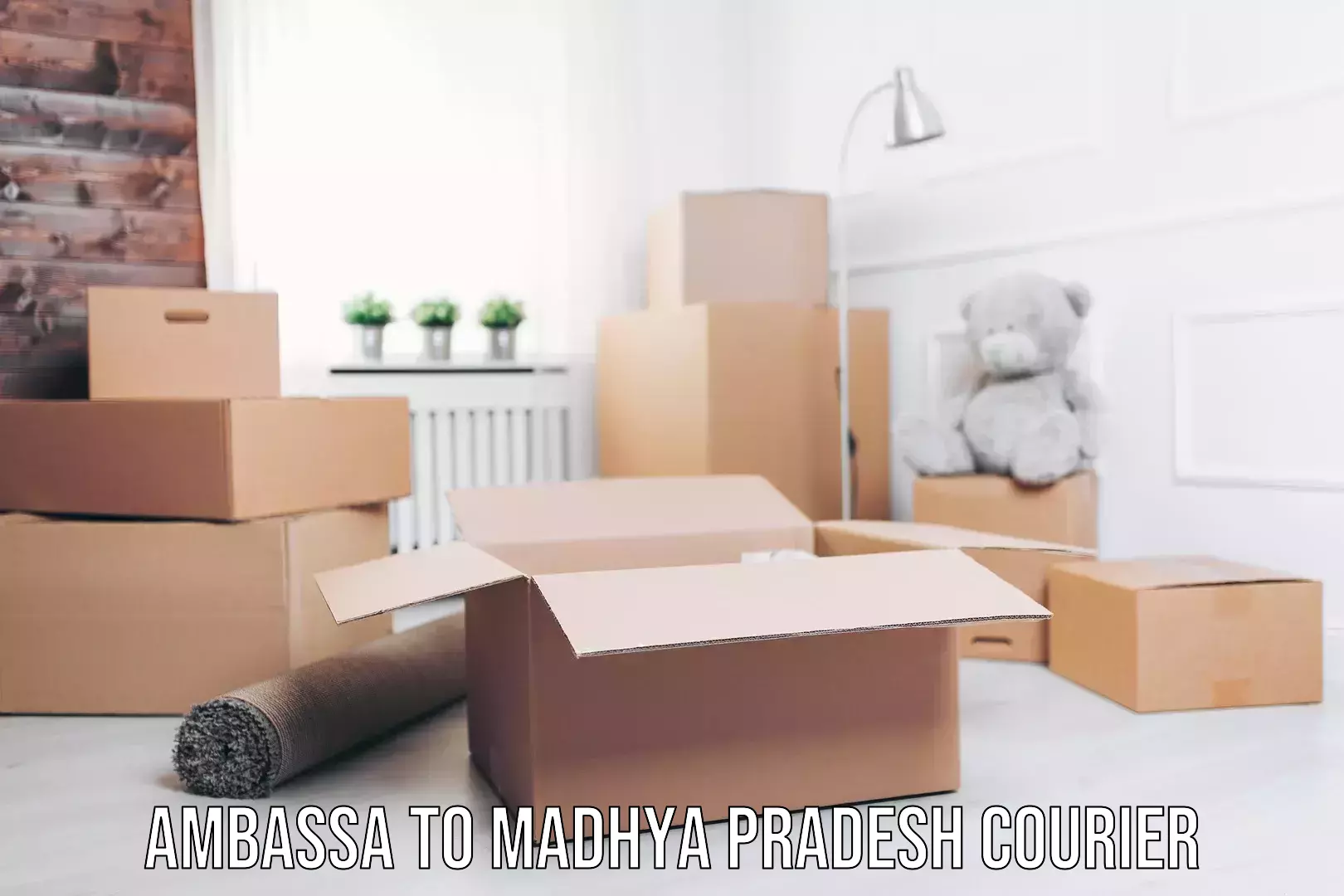 Specialized courier services Ambassa to Madhya Pradesh