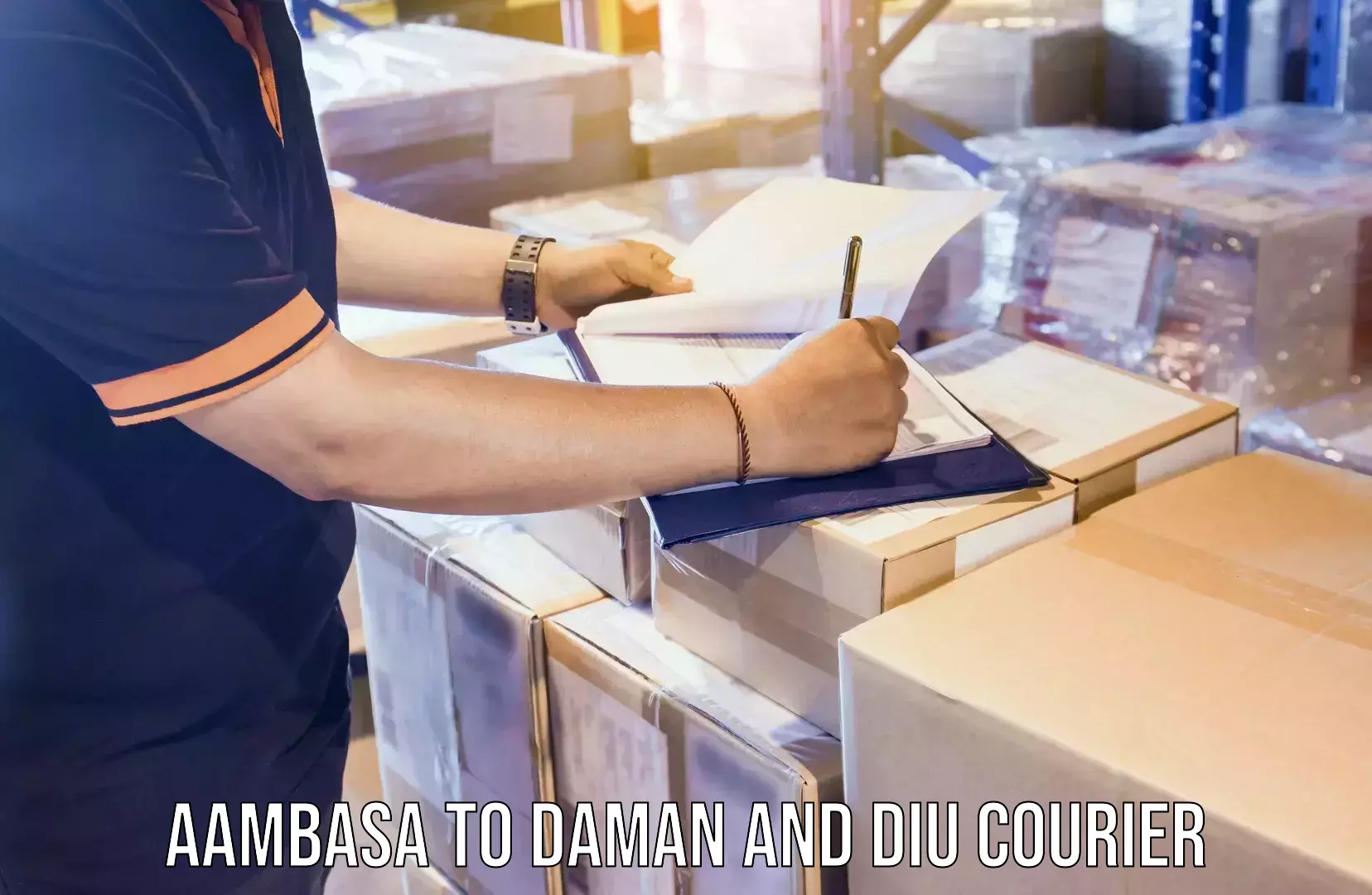 Individual parcel service Aambasa to Daman and Diu