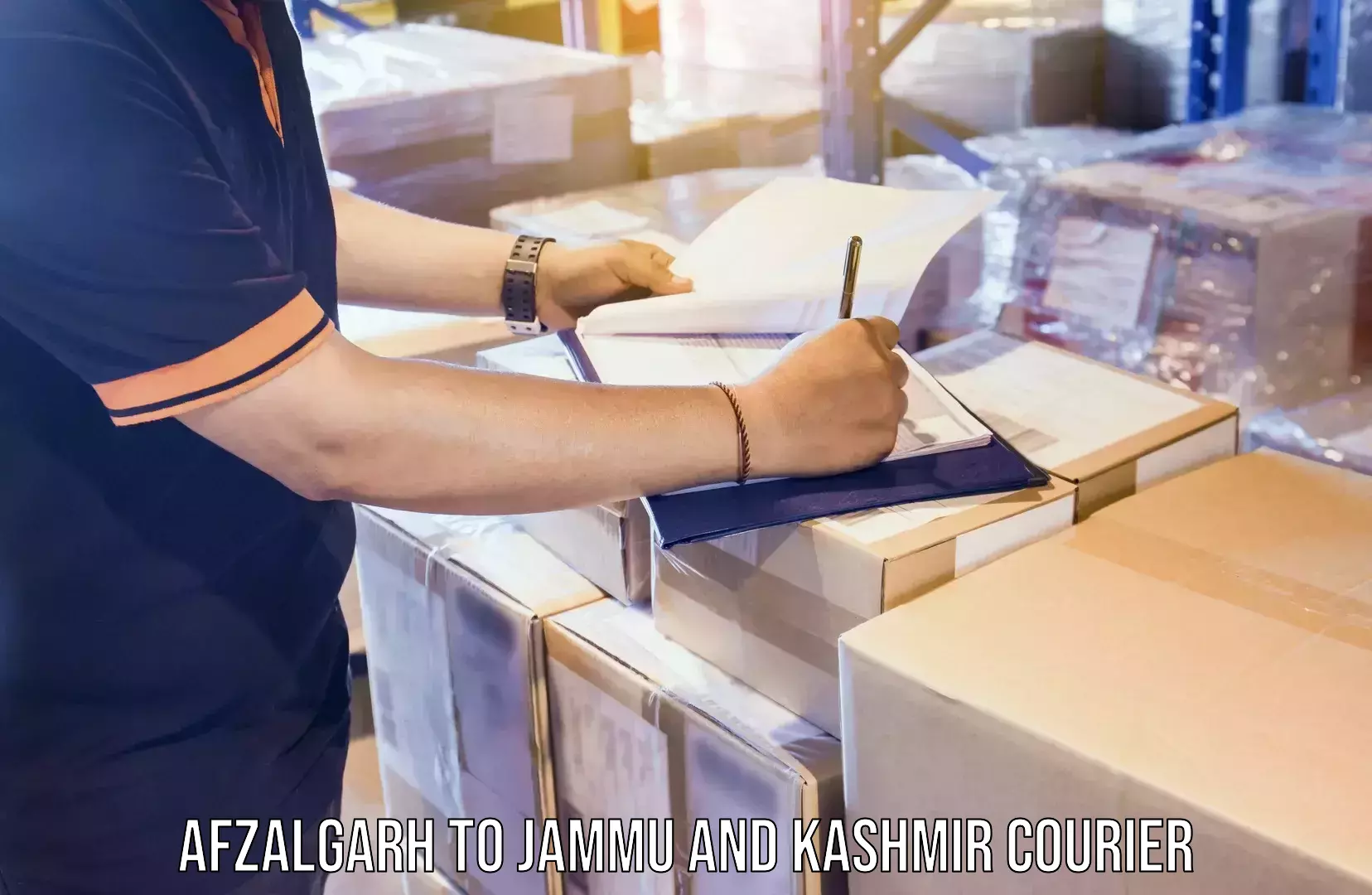 Domestic courier Afzalgarh to Jammu and Kashmir