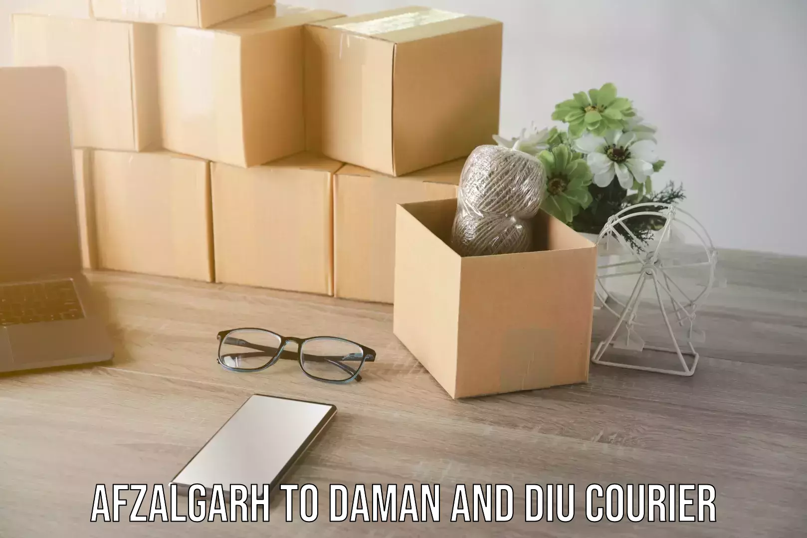 Courier service efficiency Afzalgarh to Daman and Diu
