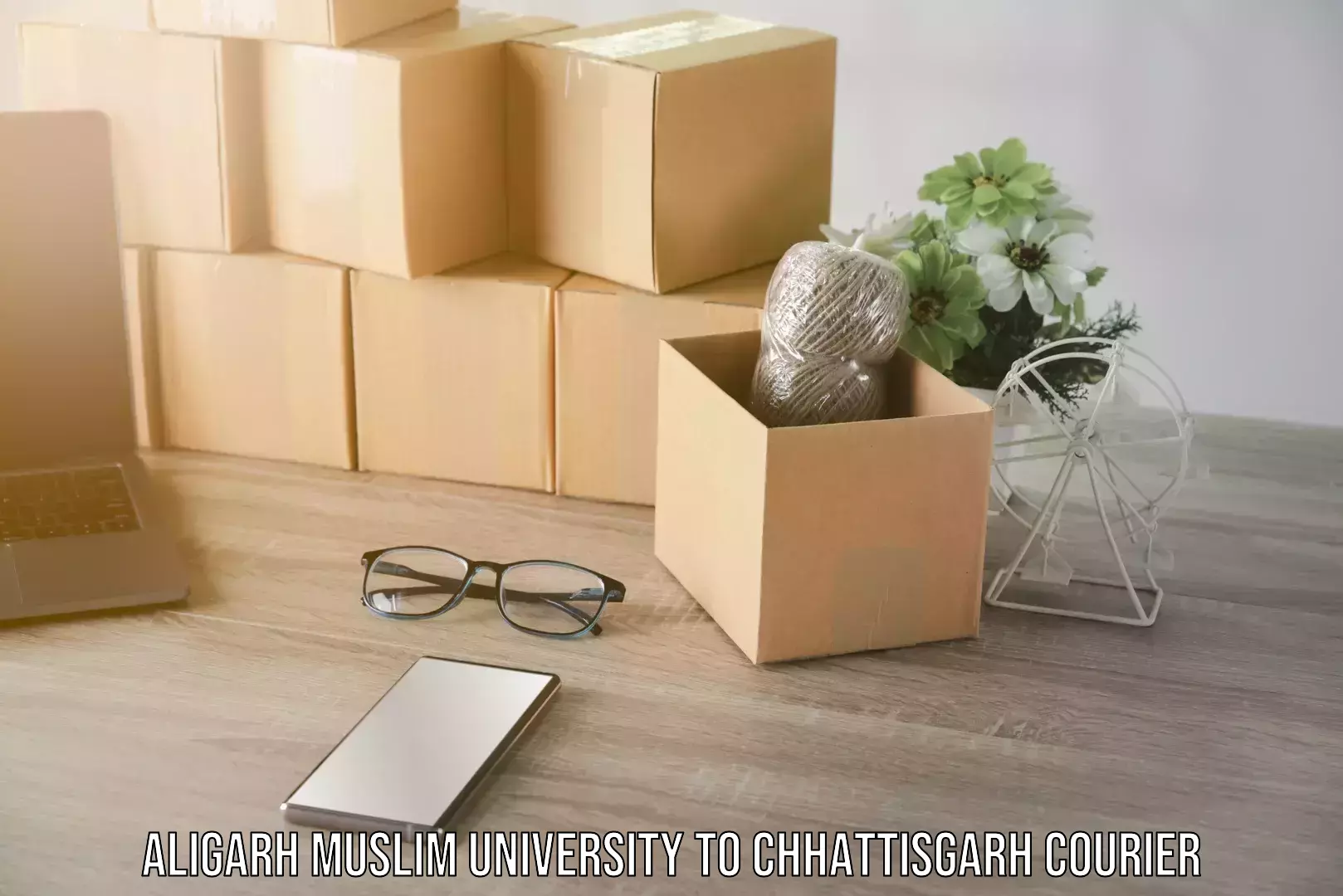 Bulk shipment Aligarh Muslim University to Chhattisgarh