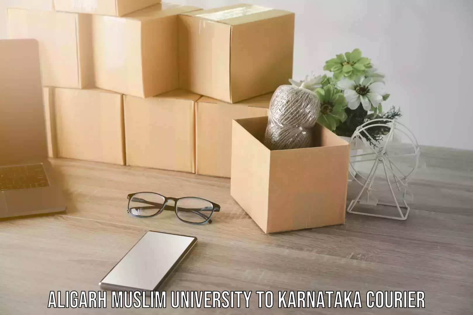 Next day courier Aligarh Muslim University to Karnataka