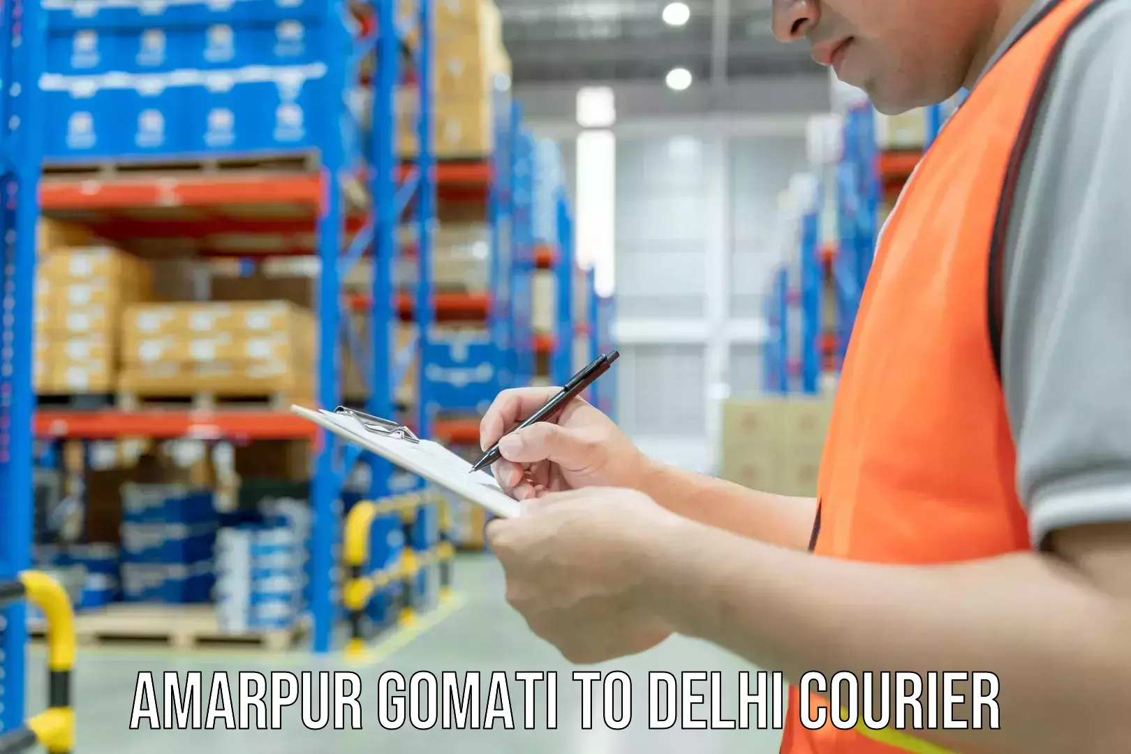 Online shipping calculator Amarpur Gomati to Delhi