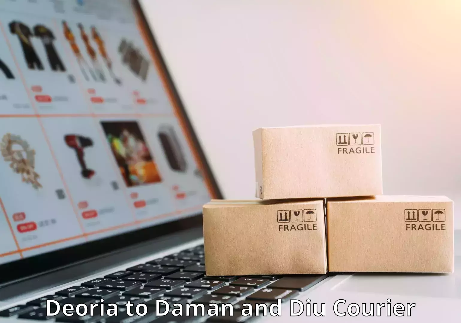 Comprehensive baggage courier Deoria to Daman and Diu