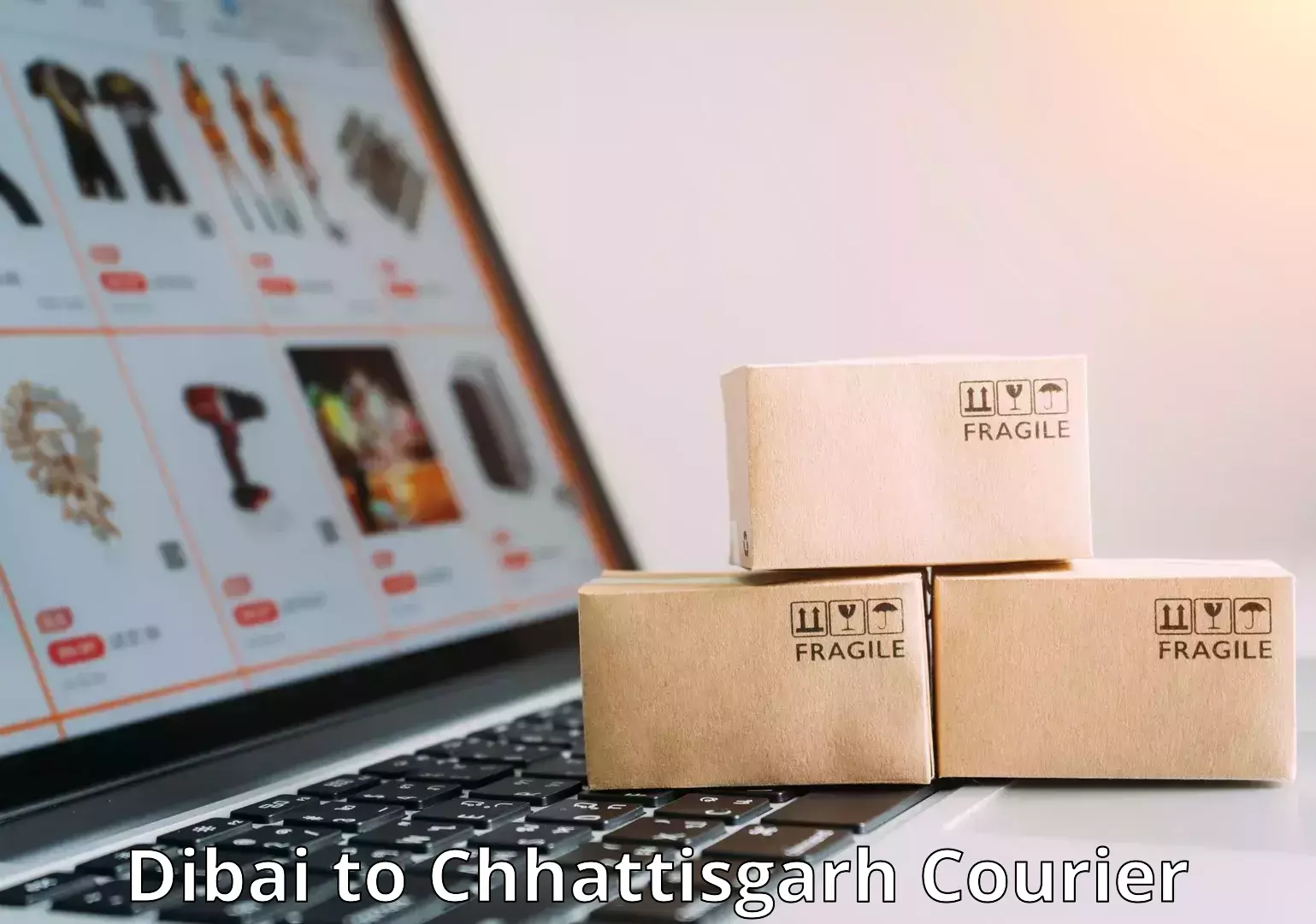 Baggage shipping calculator Dibai to Charama