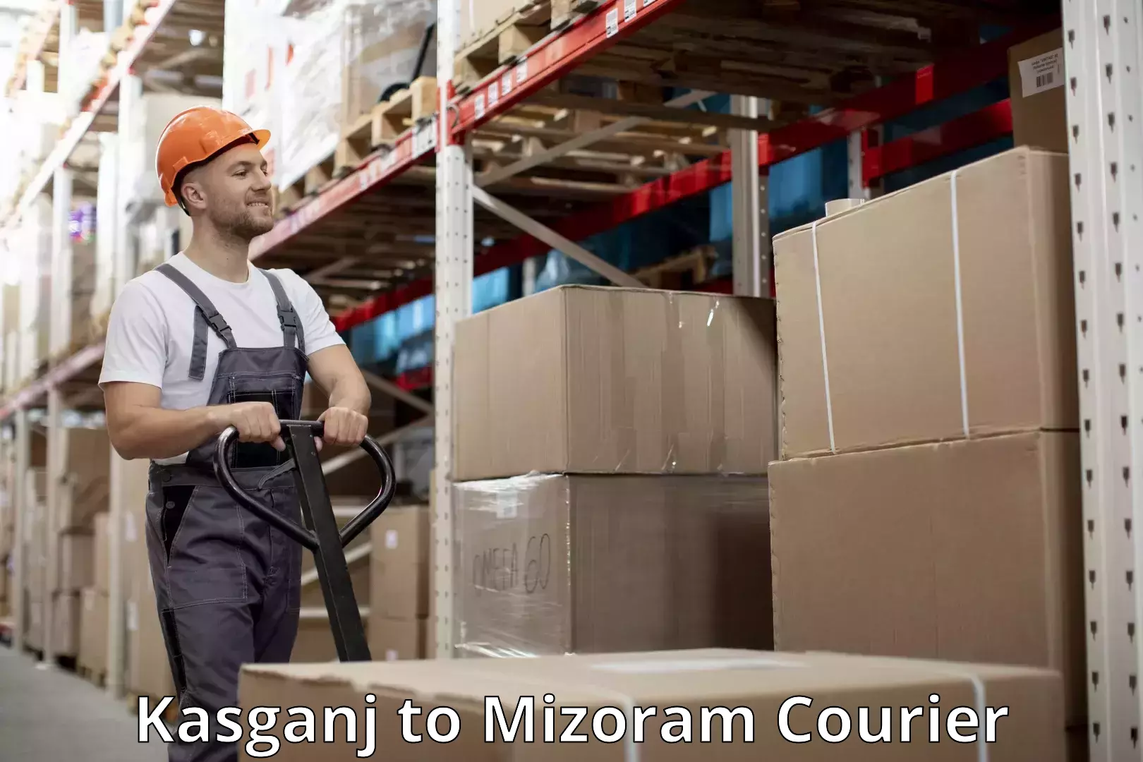 Baggage shipping calculator Kasganj to Mizoram