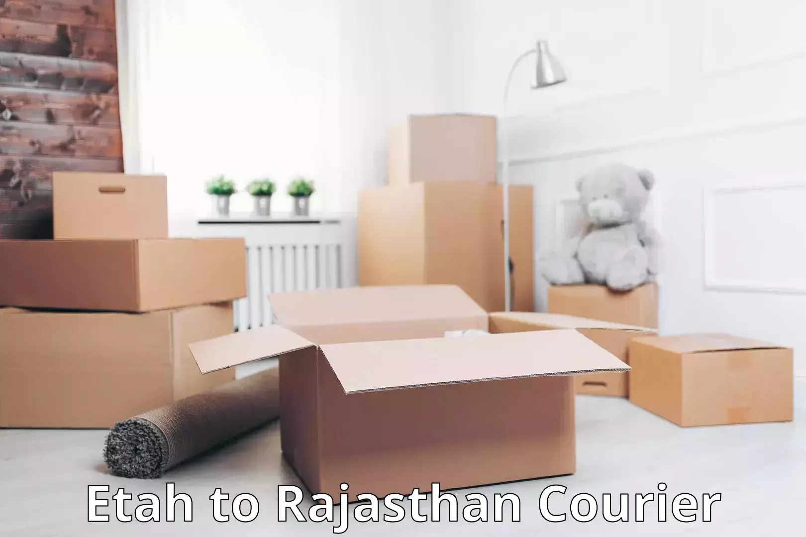 Flexible luggage courier service in Etah to Rajasthan