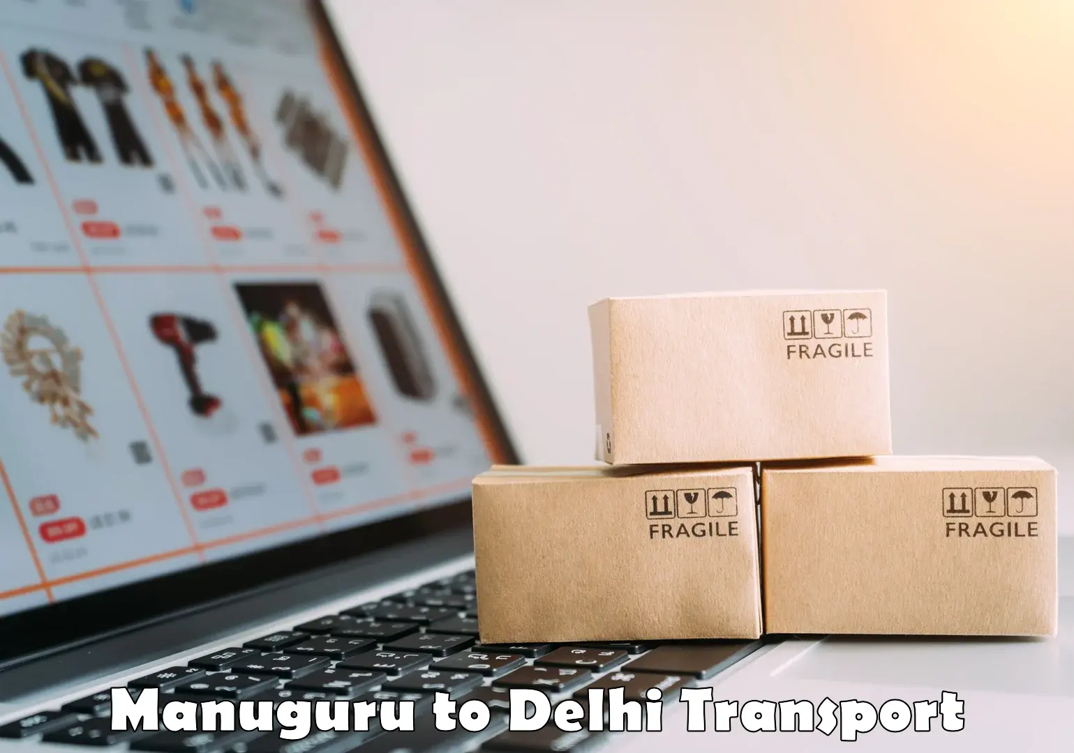 Part load transport service in India Manuguru to Delhi Technological University DTU