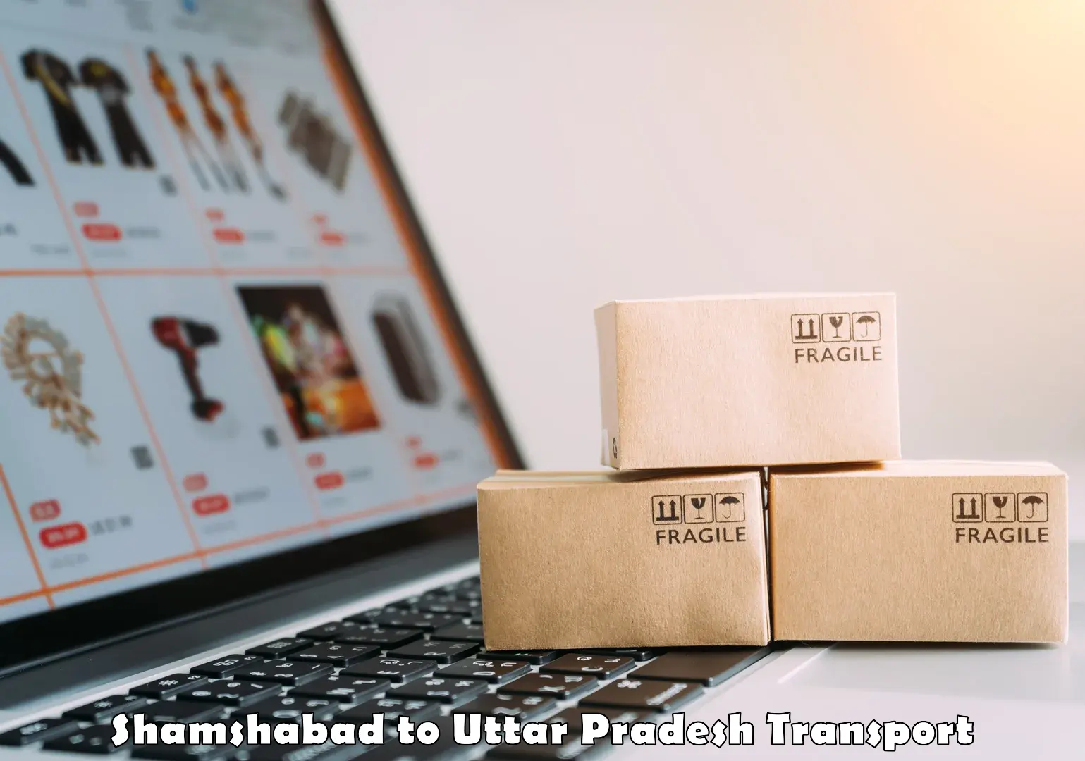 Two wheeler parcel service Shamshabad to Uttar Pradesh