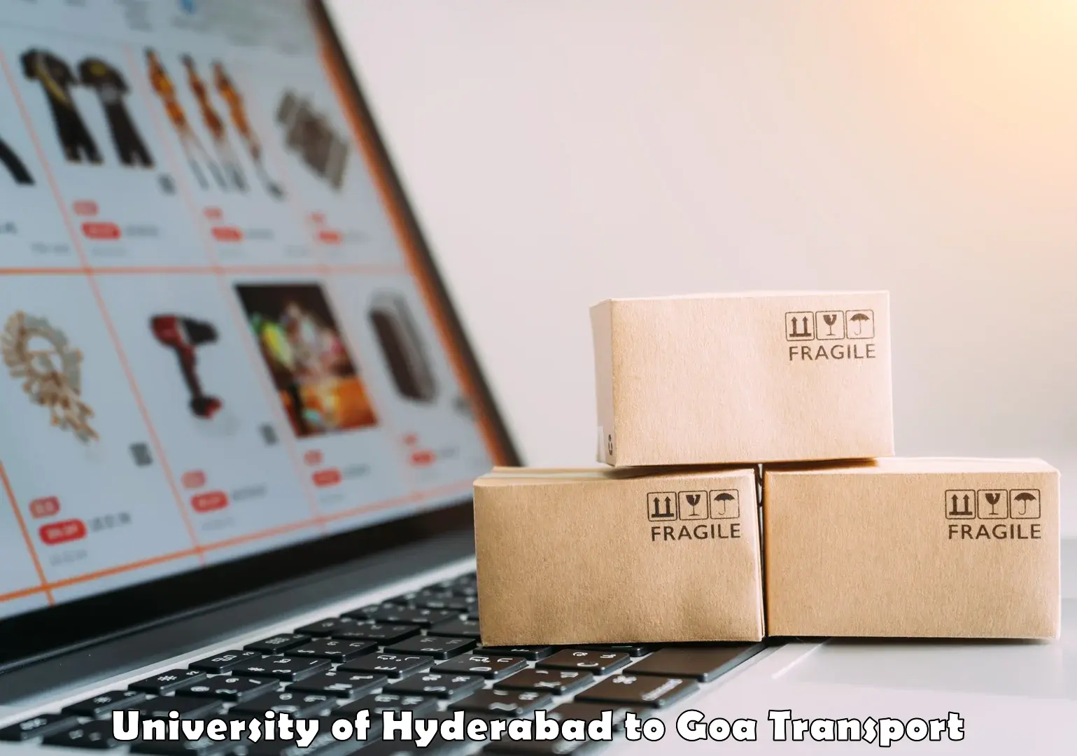 Delivery service University of Hyderabad to Goa