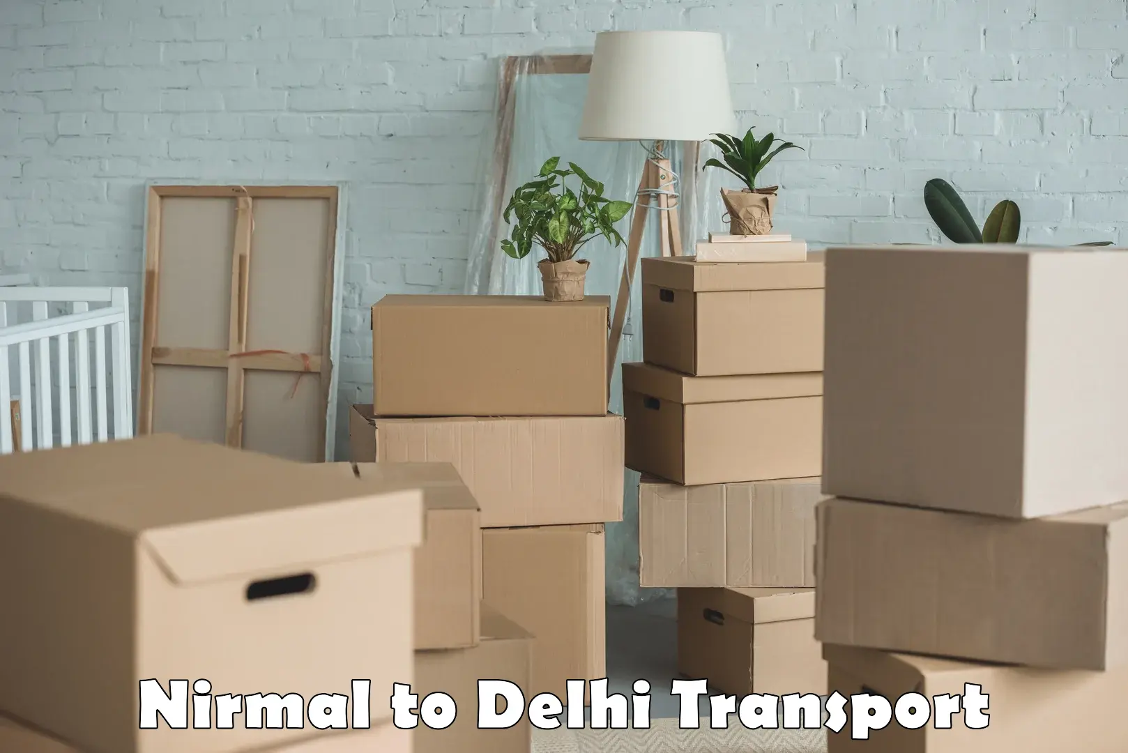 Container transport service Nirmal to East Delhi