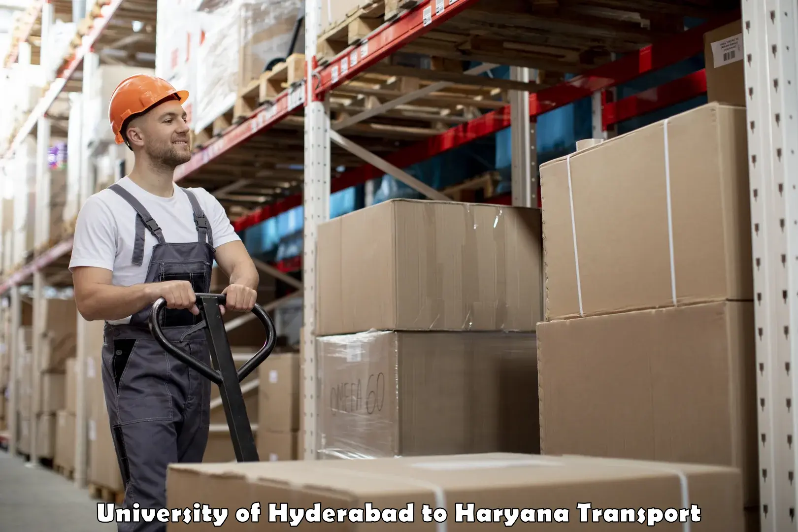 Material transport services University of Hyderabad to Abhimanyupur
