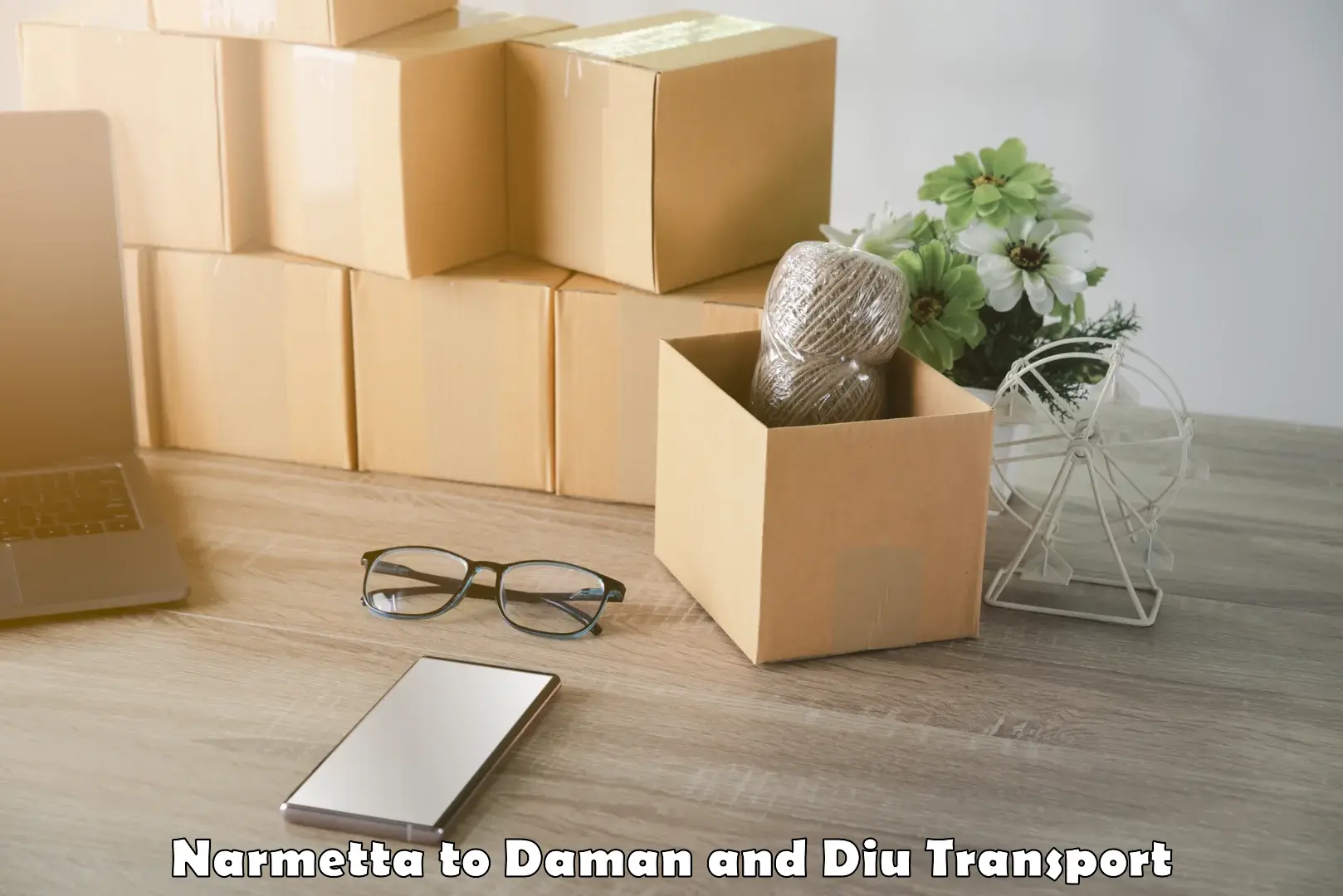 Container transportation services Narmetta to Daman and Diu